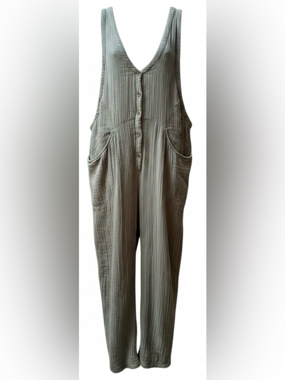 Out From Under Urban Outfitters Gauze Jumpsuit Medium Gray Harem Overalls